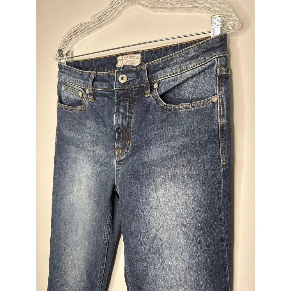 Free People W27 Mid Rise Skinny Jeans Medium Wash Stretch Denim